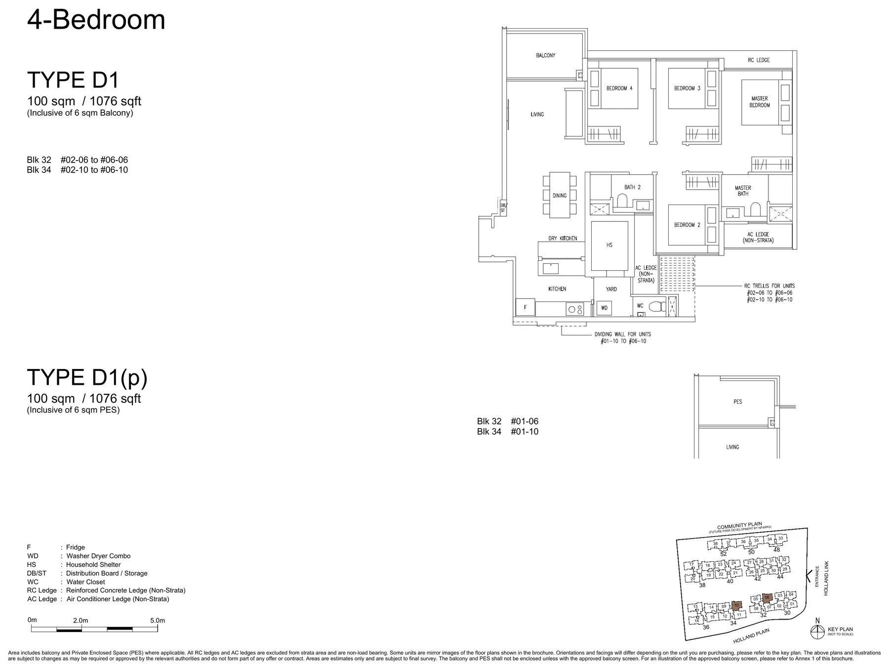 4 Bedroom (D1) layout plan (Type D1)