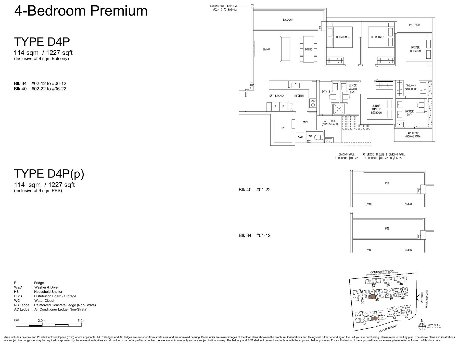4 Bedroom Premium (D4P) layout plan (Type D4P)