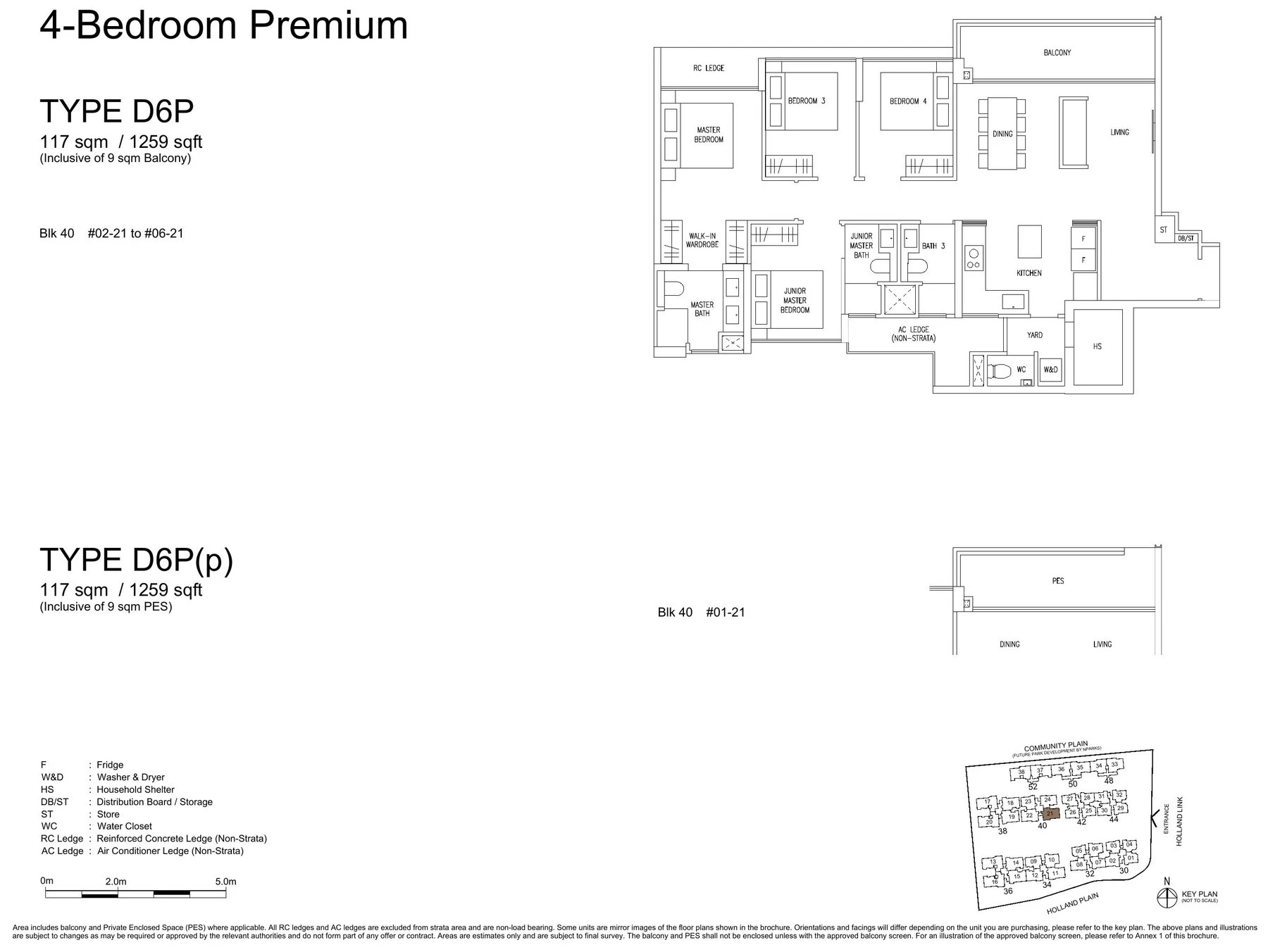 4 Bedroom Premium (D6P) layout plan (Type D6P)